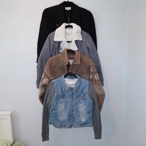 Jacket Coat Blazer Women's Bundle Lot Fleece Teddy Denim Outdoors Casual S